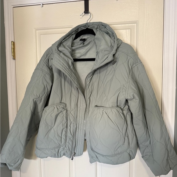 Target Women's Quilted Hooded Jacket - All In Motion™ Sage Green M - Picture 3 of 7
